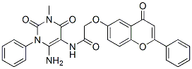 CAS#: 301206-10-0, N-(6-Amino-1,2,3,4-Tetrahydro-3-Methyl-2,4-Dioxo-1-Phenyl-Pyrimidin-5-Yl)-2-[(4-Oxo-2-Phenyl-4H-1-Benzopyran-6-Yl)Oxy]-Acetamide