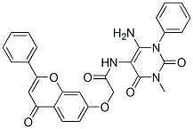 CAS#: 301206-12-2, N-(6-Amino-1,2,3,4-Tetrahydro-3-Methyl-2,4-Dioxo-1-Phenyl-Pyrimidin-5-Yl)-2-[(4-Oxo-2-Phenyl-4H-1-Benzopyran-7-Yl)Oxy]-Acetamide