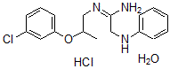 CAS 登录号：30123-86-5， N'-[2-(3-氯苯氧基)丙基]-2-(苯基氨基)乙脒水合物盐酸盐