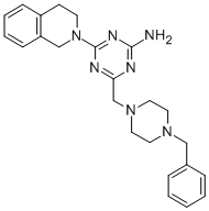 CAS#: 30146-73-7, 4-(3,4-Dihydro-1H-Isoquinolin-2-Yl)-6-[[4-(Phenylmethyl)Piperazin-1-Yl]Methyl]-1,3,5-Triazin-2-Amine