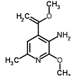 CAS 登录号：302933-94-4， 2-甲氧基-4-(1-甲氧基乙烯基)-6-甲基-3-吡啶胺