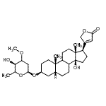 CAS 登录号：31087-87-3， (3beta,5beta,8Xi,9Xi)-3-[(2,6-二脱氧-3-O-甲基-alpha-D-甘油-己糖吡喃糖苷)氧基]-14-羟基心甾-20(22)-烯内酯