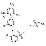 CAS 登录号：31323-76-9， 乙烷磺酸-3-氯-2-{[2-氯-4-(4,6-二氨基-2,2-二甲基-1,3,5-三嗪-1(2H)-基)苯氧基]甲基}苯磺酰氟(1:1)