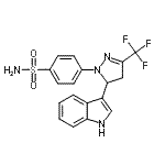 CAS#: 313236-73-6, 4-[5-(1H-Indol-3-Yl)-3-(Trifluoromethyl)-4,5-Dihydro-1H-Pyrazol-1-Yl]Benzenesulfonamide