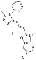 CAS#: 31580-45-7, 2-[(E,3Z)-3-(3-Benzyl-4-Methyl-1,3-Thiazol-2-Ylidene)Prop-1-Enyl]-6-Chloro-3-Methyl-1,3-Benzoxazol-3-Ium Iodide