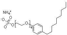 CAS 登录号：31691-97-1， 壬基酚聚氧乙烯醚-4 硫酸酯铵盐
