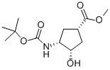 CAS 登录号:321744-14-3, (1R,2S,4S)-N-叔丁氧羰基-1-氨基-2-羟基环戊烷-4-羧酸甲酯