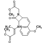 CAS 登录号：321870-36-4， 甲基(E)-3-[[1-(2-甲氧基-2-氧代-乙基)-2-[(Z)-2-(2-甲氧基苯基)乙烯基]-4-氧代-氮杂环丁-3-基]氨基]丁-2-烯酸酯