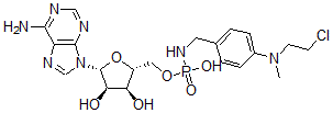CAS 登录号：32455-51-9， [(2R,3S,4R,5R)-5-(6-氨基嘌呤-9-基)-3,4-二羟基四氢呋喃-2-基]甲氧基-N-[[4-(2-氯乙基-甲基氨基)苯基]甲基]氨基磷酸