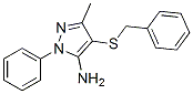 CAS 登录号：32585-83-4， 5-甲基-2-苯基-4-(苯基甲硫基)吡唑-3-胺