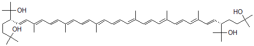 CAS#: 32719-43-0, (5S,6E,8E,10E,12E,14E,16E,18E,20E,22E,24E,26E,28E,30E,32S)-5,32-Bis(2-Hydroxypropan-2-Yl)-2,8,12,16,21,25,29,35-Octamethylhexatriaconta-6,8,10,12,14,16,18,20,22,24,26,28,30-Tridecaene-2,35-Diol