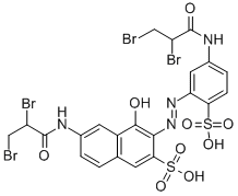 CAS#: 32781-74-1, (3E)-6-(2,3-Dibromopropanoylamino)-3-[[5-(2,3-Dibromopropanoylamino)-2-Sulfophenyl]Hydrazinylidene]-4-Oxonaphthalene-2-Sulfonic Acid