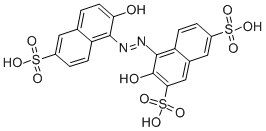 CAS 登录号：32884-46-1， 1-(2-羟基-6-磺基-1-萘基偶氮)-2-萘酚-3,6-二磺酸
