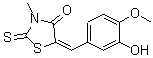 CAS 登录号：331261-30-4， (5E)-5-(3-羟基-4-甲氧基苄亚基)-3-甲基-2-硫代-1,3-噻唑烷-4-酮