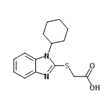 CAS 登录号：331963-97-4， [(1-环己基-1H-苯并咪唑-2-基)硫基]乙酸