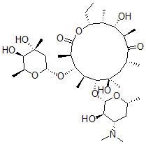 CAS#: 33442-56-7, (3R,4S,5S,6R,7R,9R,11R,12S,13R,14R)-4-[(2R,4R,5R,6S)-4,5-Dihydroxy-4,6-Dimethyloxan-2-Yl]Oxy-6-[(2S,3R,4S,6R)-4-Dimethylamino-3-Hydroxy-6-Methyloxan-2-Yl]Oxy-14-Ethyl-7,12-Dihydroxy-3,5,7,9,11,13-Hexamethyl-1-Oxacyclotetradecane-2,10-Dione