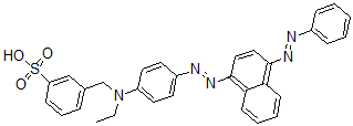 CAS 登录号：33450-33-8， 3-[[乙基-[4-(4-苯基偶氮萘-1-基)偶氮苯基]氨基]甲基]苯磺酸