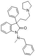 CAS 登录号：33456-19-8， 1-(甲基-(苯基甲基)氨基)-3-苯基-3-(3-吡咯烷-1-基丙基)吲哚-2-酮