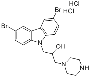 CAS 登录号：335165-68-9， 3,6-二溴-alpha-(1-哌嗪甲基)-9H-咔唑-9-乙醇二盐酸盐