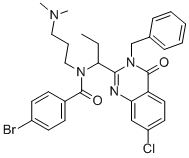 CAS#: 336115-72-1, 4-Bromo-N-[1-[7-chloro-3,4-dihydro-4-oxo-3-(phenylmethyl)-2-quinazolinyl]propyl]-N-[3-(dimethylamino)propyl]-Benzamide