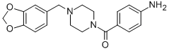 CAS 登录号：3398-28-5， (4-氨基苯基)-[4-(1,3-苯并二氧戊环-5-基甲基)哌嗪-1-基]甲酮