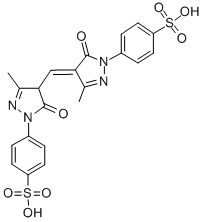 CAS#: 34142-26-2, 4-[3-Methyl-4-[(E)-[3-Methyl-5-Oxo-1-(4-Sulfophenyl)Pyrazol-4-Ylidene]Methyl]-5-Oxo-4H-Pyrazol-1-Yl]Benzenesulfonic Acid
