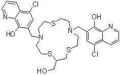 CAS#: 343372-31-6, 7,7'-{[2-(Hydroxymethyl)-1,4,10-Trithia-7,13-Diazacyclopentadecane-7,13-Diyl]Bis(Methylene)}Bis(5-Chloro-8-Quinolinol)