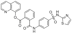 CAS 登录号：34352-08-4， 喹啉-8-基2-[[4-(1,3-噻唑-2-基氨基磺酰基)苯基]氨基甲酰]苯甲酸酯