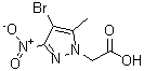 CAS 登录号：345637-67-4， (4-溴-5-甲基-3-硝基-1H-吡唑-1-基)乙酸