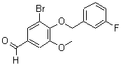 CAS 登录号：346459-51-6， 3-溴-4-[(3-氟苄基)氧基]-5-甲氧基苯甲醛