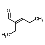 CAS 登录号：3491-57-4， (2E)-2-乙基-2-戊烯醛