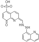 CAS 登录号：350691-55-3， 8-氧代-2-[(2-喹啉-8-基肼基)亚甲基]喹啉-5-磺酸