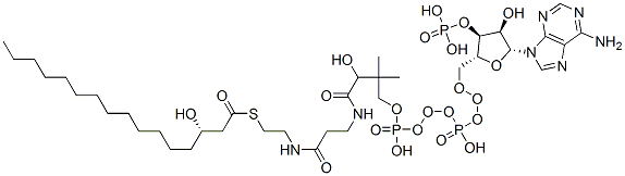 CAS 登录号：35106-50-4， S-[2-[3-[[(2R)-4-[[[(2R,3S,4R,5R)-5-(6-氨基嘌呤-9-基)-4-羟基-3-膦酰氧基四氢呋喃-2-基]甲氧基-羟基磷酰]氧基-羟基磷酰]氧基-2-羟基-3,3-二甲基丁酰基]氨基]丙酰氨基]乙基]3-羟基硫代十六烷酸酯