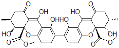 CAS 登录号：35287-71-9， 甲基 (3S,4S,4aR)-7-[(5S,6S,10aR)-1,5,9-三羟基-10alpha-甲氧羰基-6-甲基-8-氧代-6,7-二氢-5H-氧杂蒽-2-基]-4,8,9-三羟基-3-甲基-1-氧代-3,4-二氢-2H-氧杂蒽-4alpha-羧酸酯