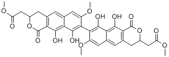 CAS#: 35483-50-2, Methyl 2-[8-[9,10-Dihydroxy-7-Methoxy-3-(2-Methoxy-2-Oxoethyl)-1-Oxo-3,4-Dihydrobenzo[g]Isochromen-8-Yl]-9,10-Dihydroxy-7-Methoxy-1-Oxo-3,4-Dihydrobenzo[g]Isochromen-3-Yl]Acetate