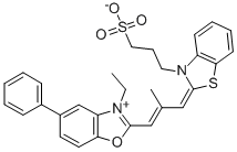 CAS 登录号：35574-16-4， 3-[(2Z)-2-[(E)-3-(3-乙基-5-苯基-2H-1,3-苯并恶唑-1-鎓-2-基)-2-甲基丙-2-烯亚基]-1,3-苯并噻唑-3-基]丙烷-1-磺酸酯