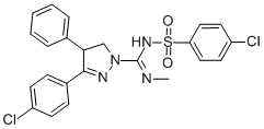 CAS 登录号：362519-49-1， 5-(4-氯苯基)-N-(4-氯苯基)磺酰基-N'-甲基-4-苯基-3,4-二氢吡唑-2-甲脒