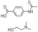 CAS 登录号：3635-74-3， 4-(乙酰氨基)苯甲酸与 2-(二甲基氨基)乙醇的化合物