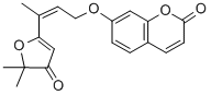 CAS 登录号：36413-91-9， 7-[[(2E)-3-(4,5-二氢-5,5-二甲基-4-氧代-2-呋喃基)-2-丁烯-1-基]氧基]-2H-1-苯并吡喃-2-酮