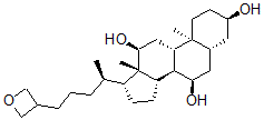 CAS#: 3692-27-1, (3R,5R,7R,8R,9S,10S,12S,13R,14S,17R)-10,13-Dimethyl-17-[(2R)-5-(Oxetan-3-Yl)Pentan-2-Yl]-2,3,4,5,6,7,8,9,11,12,14,15,16,17-Tetradecahydro-1H-Cyclopenta[a]Phenanthrene-3,7,12-Triol