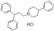 CAS 登录号:37088-47-4, 1-(3,3-二苯基丙基)-4-苯基-哌啶盐酸盐