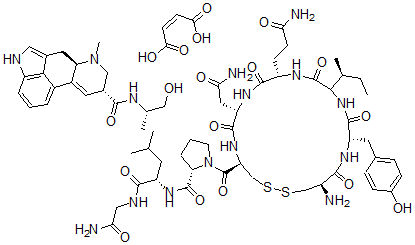 CAS 登录号：37209-62-4， (8beta(S))-9,10-二去氢-N-(2-羟基-1-甲基乙基)-6-甲基-麦角灵-8-甲酰胺 (Z)-2-丁烯二酸盐 (1:1)与缩宫素的混合物