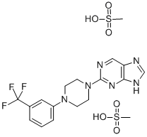 CAS#: 37425-18-6, 2-(4-(alpha,alpha,alpha-Trifluoro-m-tolyl)-1-piperazinyl)-9H-purine dimethanesulfonate