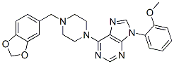 CAS 登录号：37425-32-4， 6-[4-(1,3-苯并二氧戊环-5-基甲基)哌嗪-1-基]-9-(2-甲氧基苯基)嘌呤