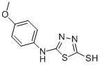 CAS 登录号：37844-24-9， 5-(4-甲氧基-苯基氨基)-[1,3,4]噻二唑-2-硫醇
