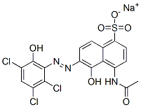 CAS 登录号：3819-12-3， 钠(6Z)-4-乙酰氨基-5-氧代-6-[(2,3,5-三氯-6-羟基苯基)亚肼基]萘-1-磺酸盐