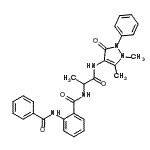 CAS 登录号：384344-81-4， 2-(苯甲酰基氨基)-N-{1-[(1,5-二甲基-3-氧代-2-苯基-2,3-二氢-1H-吡唑-4-基)氨基]-1-氧代-2-丙基}苯甲酰胺