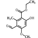 CAS 登录号：38629-36-6， 乙基3-甲酰基-6-羟基-4-甲氧基-2-甲基苯甲酸酯