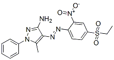 CAS 登录号：38658-94-5， 4-(4-乙基磺酰基-2-硝基苯基)偶氮-5-甲基-1-苯基吡唑-3-胺