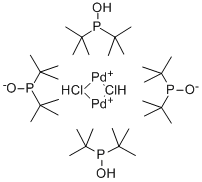 CAS#: 386706-31-6, Dihydrogen Di-mu-Chlorotetrakis(Di-Tert-Butylphosphinito-Kp)Dipalladate(2-)